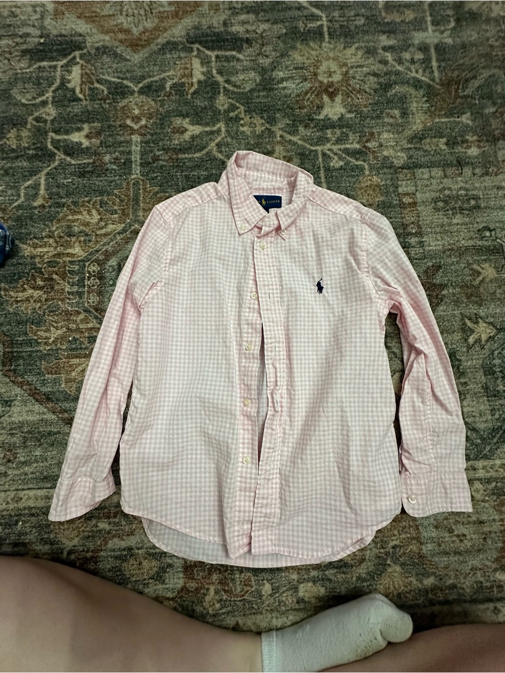 Ralph Lauren Light Pink Gingham Button-Down Shirt
